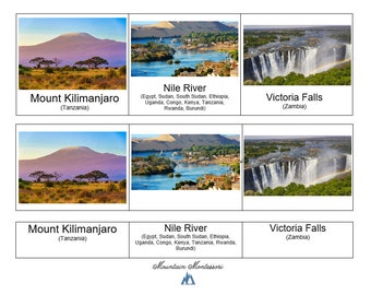 Landmarks of Africa 3-Part Cards
