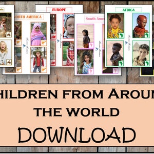 Children From Around The World - Montessori - Continent Bags- Continent Box - Homeschool -Montessori Class -Ethnic