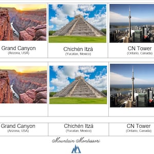 Landmarks of North America 3-Part Cards