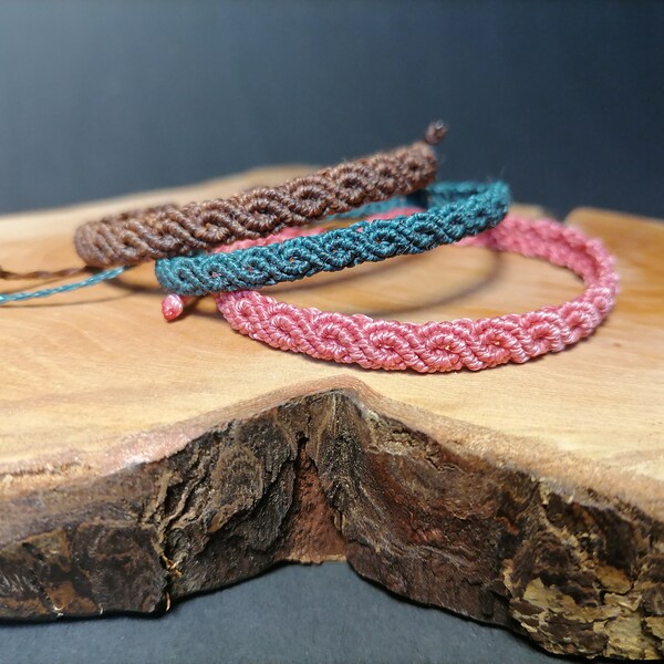 bracelets macramé mixte 3 coloris