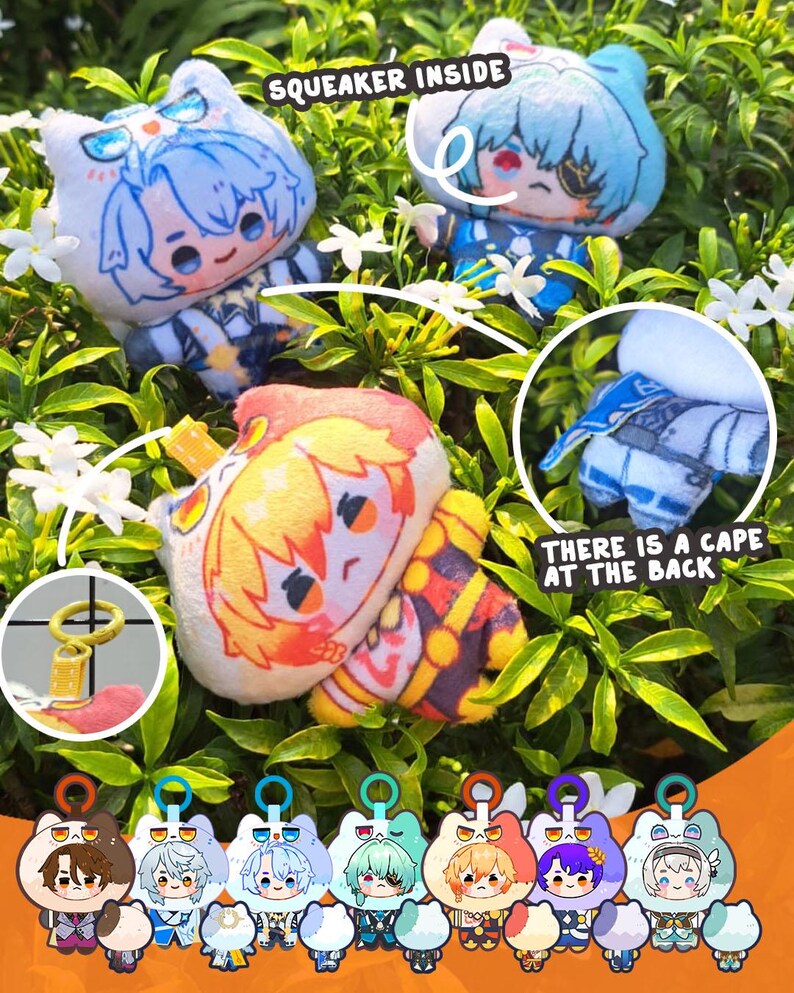 Hsr Cat Keychains HSR Plushie Keychain - Etsy
