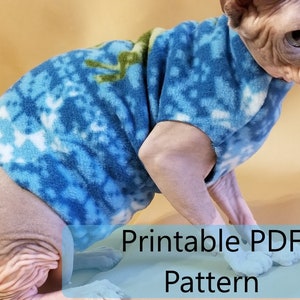 Modele de pull pour chat taille L patron de couture motif de pull pour chat pull pour chat vetements pour chat pull Sphynx vetements Sphynx Etsy France