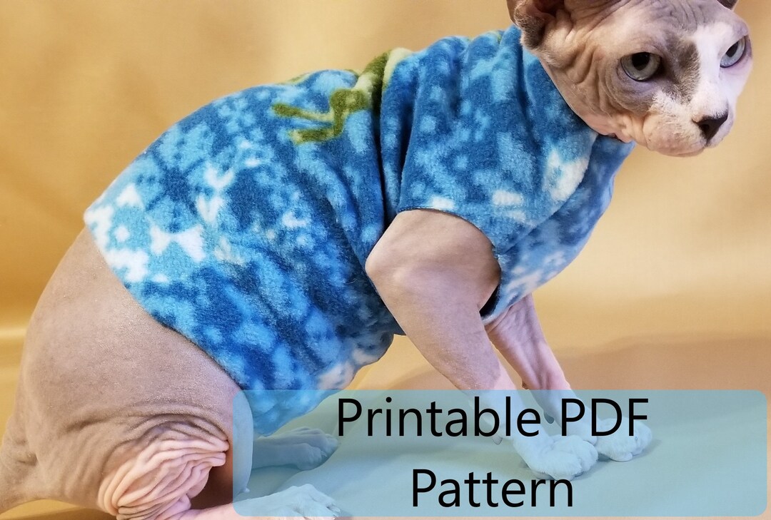 Cat Sweater Pattern Size L, Sewing Pattern, Cat Sweater Pattern, Cat