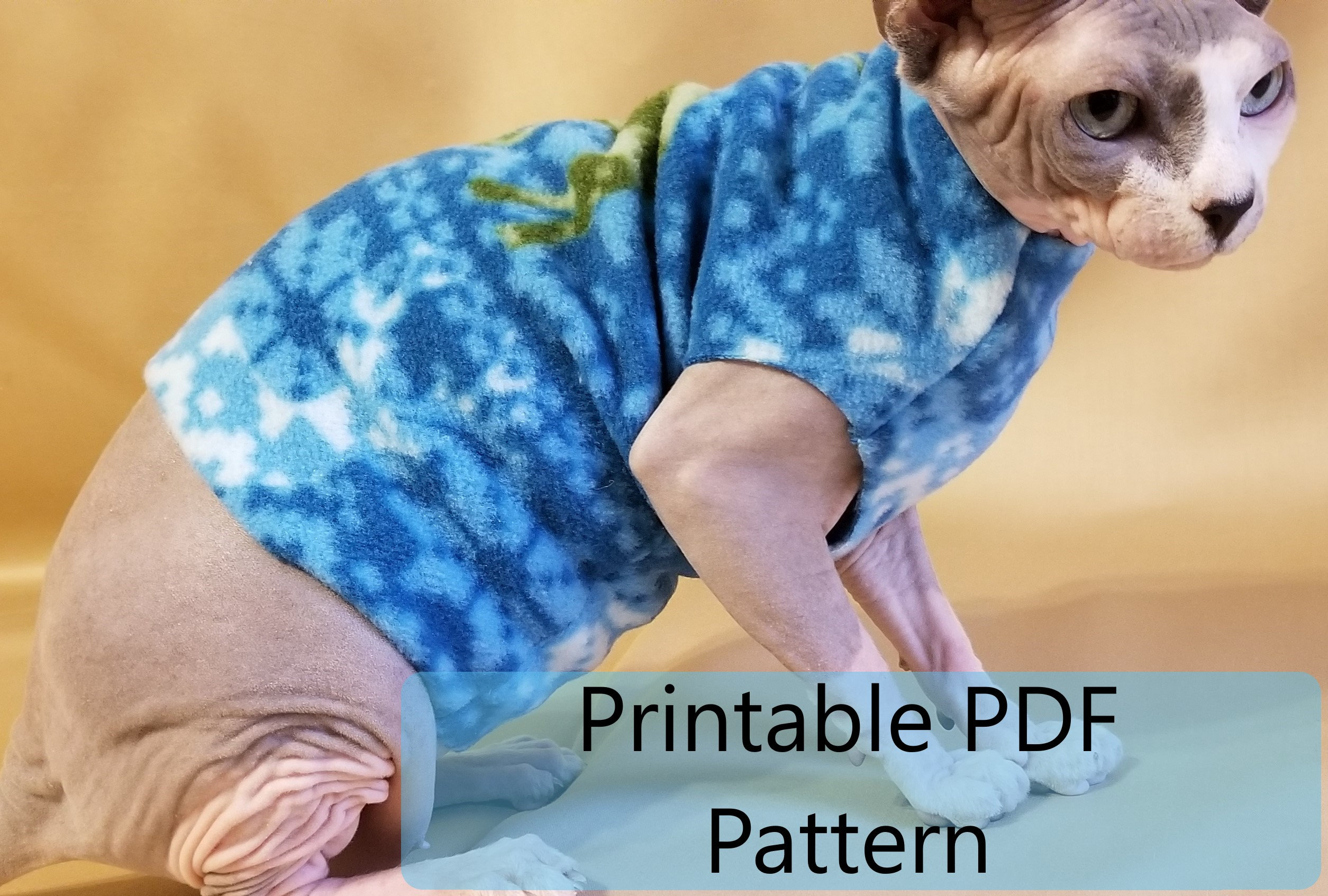 Cat Sweater Pattern Size L, Sewing Pattern, Cat Sweater Pattern, Cat