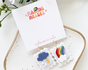 CLAY EARRINGS | Earrings for Teachers | Weather Earrings for Educators | Teacher Gifts | Making Messes Co