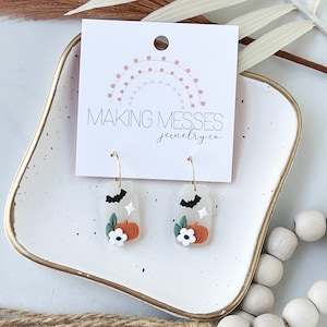 CLAY EARRINGS, Spooky Jar Earrings, Halloween Earrings, Making Messes Co