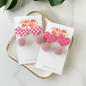 VALENTINES DAY EARRINGS | Clay Earrings for Valentines Day | Gift For friends | Making Messes Co