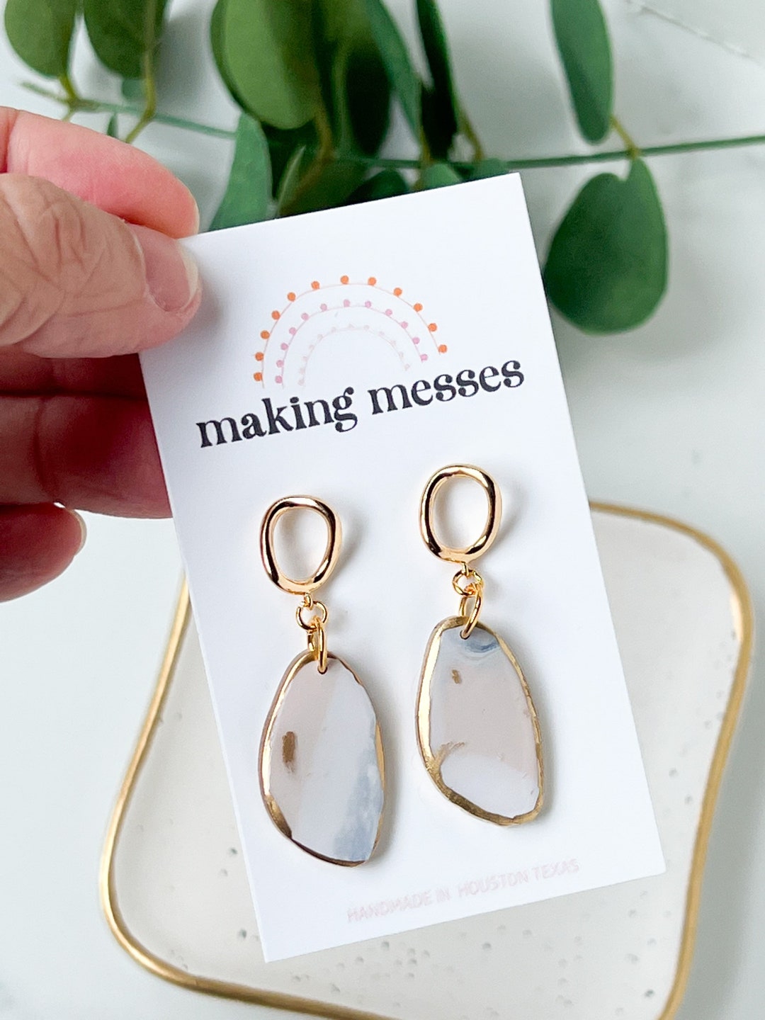 Resin and clay earrings Clearance