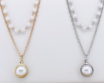 Collier de Perles de Nacre • Ras de Cou Élégant Femme • Cadeau pour Elle • Cadeau de Noel