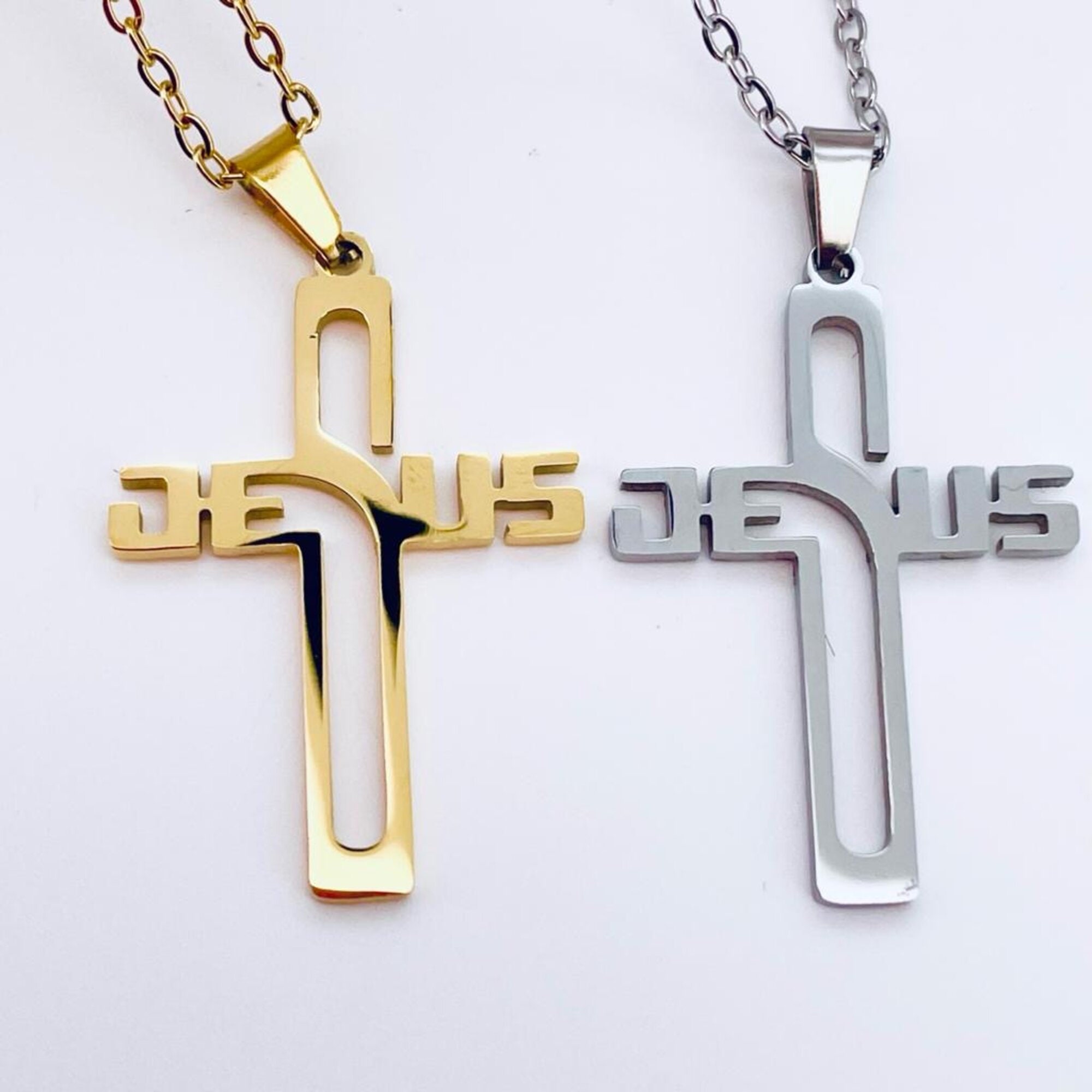 Gold Cross Necklace, Men's and Women's Cross Pendant, Christian ...
