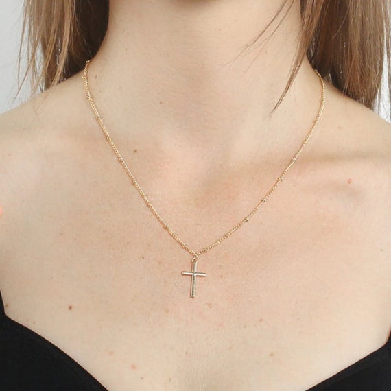 Small Cross Pendant Design Chain 