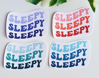 Sleepy Colorful Sticker | I'm Sleepy | I'm Tired | Forever Tired Sticker | Chronic Illness Sticker | Sleepy Waterbottle Decal | Cute Sleepy