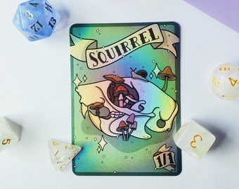 Squirrel Foil Token | Magic The Gathering 1/1 Foil Squirrel Card | Commander Token | Cute Spooky Mushroom Holo MTG | Skull MTG Orginal Art