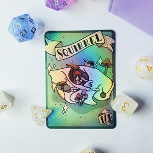 Squirrel Foil Token | Magic The Gathering 1/1 Foil Squirrel Card | Commander Token | Cute Spooky Mushroom Holo MTG | Skull MTG Orginal Art