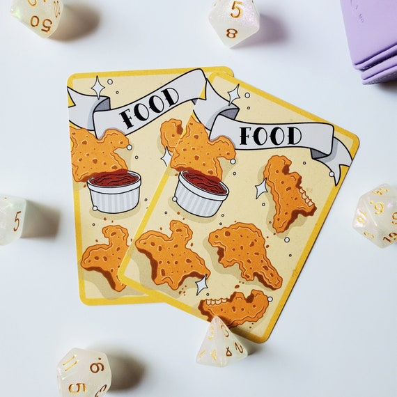 Food Token Dinosaur Nugget Set Of Two | Magic The Gathering Food Token Card | Dino Chicken Nugget MTG | MTG Commander Token | Cute MTG Proxy