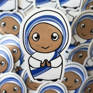 Catholic Sticker, Catholic Chibi Sticker, Mother Teresa of Calcutta Sticker, Mother Teresa Sticker, St. Mother Teresa (4 Pack)