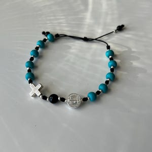 Catholic Rosary, Handmade Rosary Bracelet, Handmade Catholic Rosary, Turqoise Rosary Bracelet, Decade Rosary Bracelet, Decade Rosary