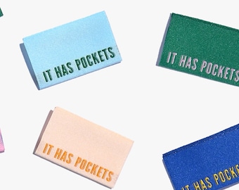 It Has Pockets, Sew-on Woven Labels by KATM, pack of 10