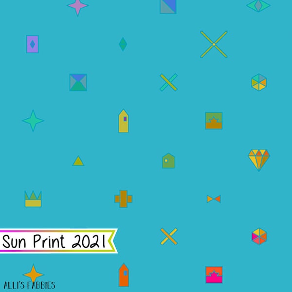 Alison Glass SunPrint 2021,  Trinkets, Boat Colorway