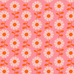 Flowerland by Melody Miller for Ruby Star Society - Field of Flowers in Sorbet
