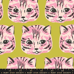 PREORDER Oops All Cats, Meow Meow CANVUS Pistachio by Sarah Watts for Ruby Star Society *ETA May 2027*
