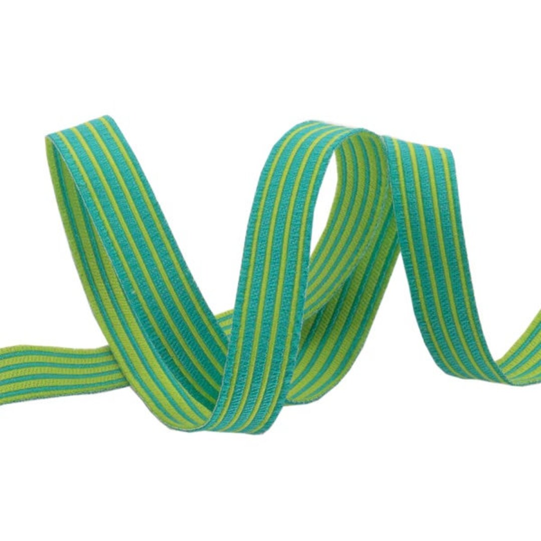 Tula Pink's Tiny Stripe Ribbon - Songbird 3/8 Tula Pink's Tiny Stripe Ribbon - Songbird 3/8