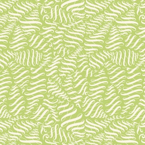 May include: A seamless pattern with white stylized swirls on a light green background.