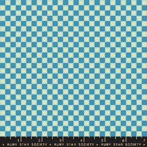 Animal Animal Flower Check in Vintage Blue - by Ruby Star Society