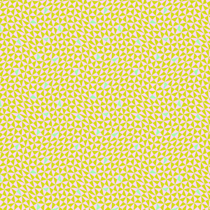May include: Abstract geometric pattern with a repeating design of yellow and light green triangles on a pink background.