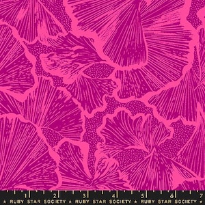 Glow Garden, Ginko in Light Berry, by Sarah Watts - Ruby Star Society