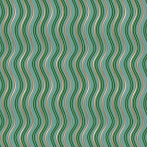 May include: Seamless pattern of wavy lines in shades of green and copper. The pattern is made up of thin, wavy lines that alternate between green and copper.