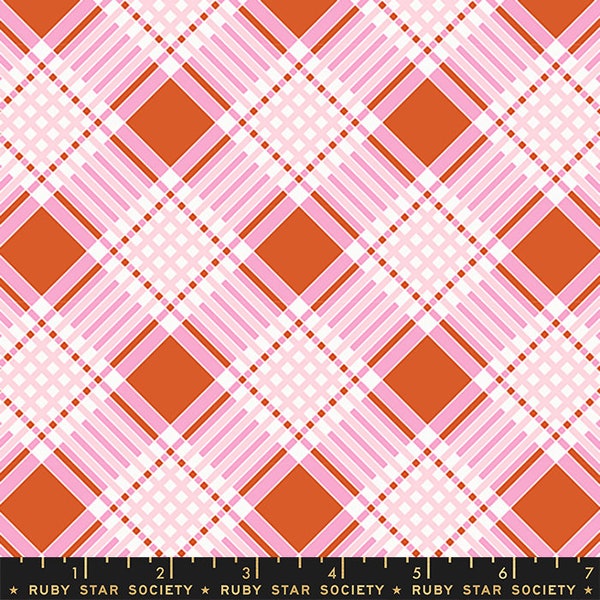 Strawberry & Friends, Plaid Pecan, by Kimberly Knight for Ruby Star Society