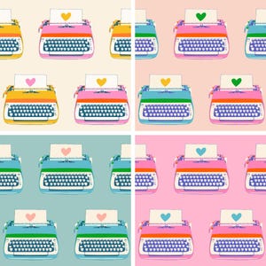 Best Day Ever, 4 Colorway Collection - Typewriters, by Melody Miller for Ruby Star Society