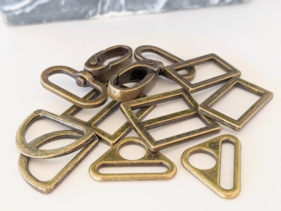 ByAnnie 1" Antique Brass Hardware for Bags and Crafts! Set of 2