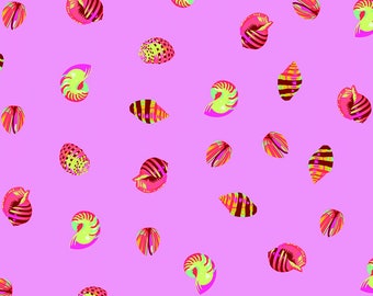 1/2 YD Tula Pink Zuma, Sea Shells, Glow Fish Pink