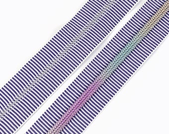 Plum Stripe Rainbow #5 Nylon Zipper Tape, By the Yard!