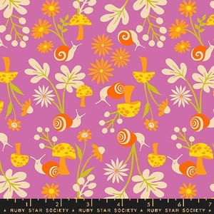 Animal Animal Snail Garden in Heliotrope - by Ruby Star Society