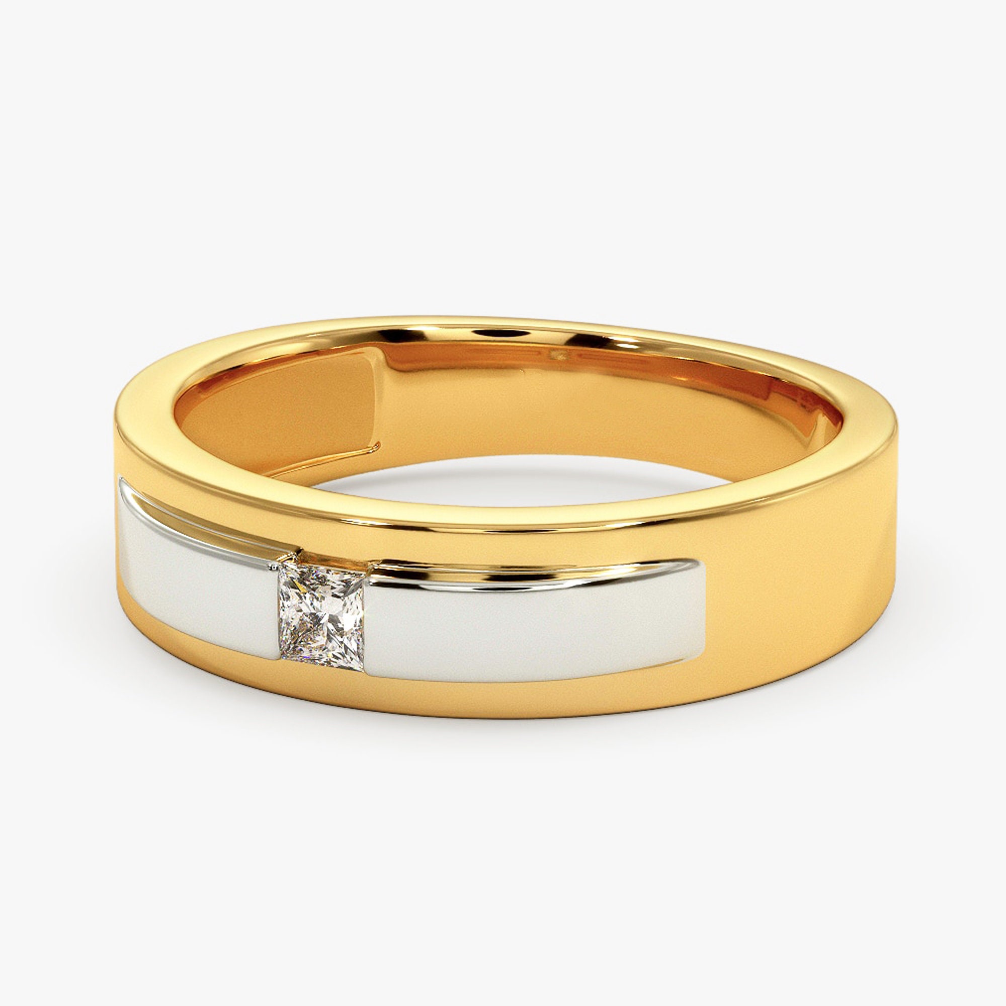 Buy Men's Glossy Diamond Finger Ring Online | ORRA