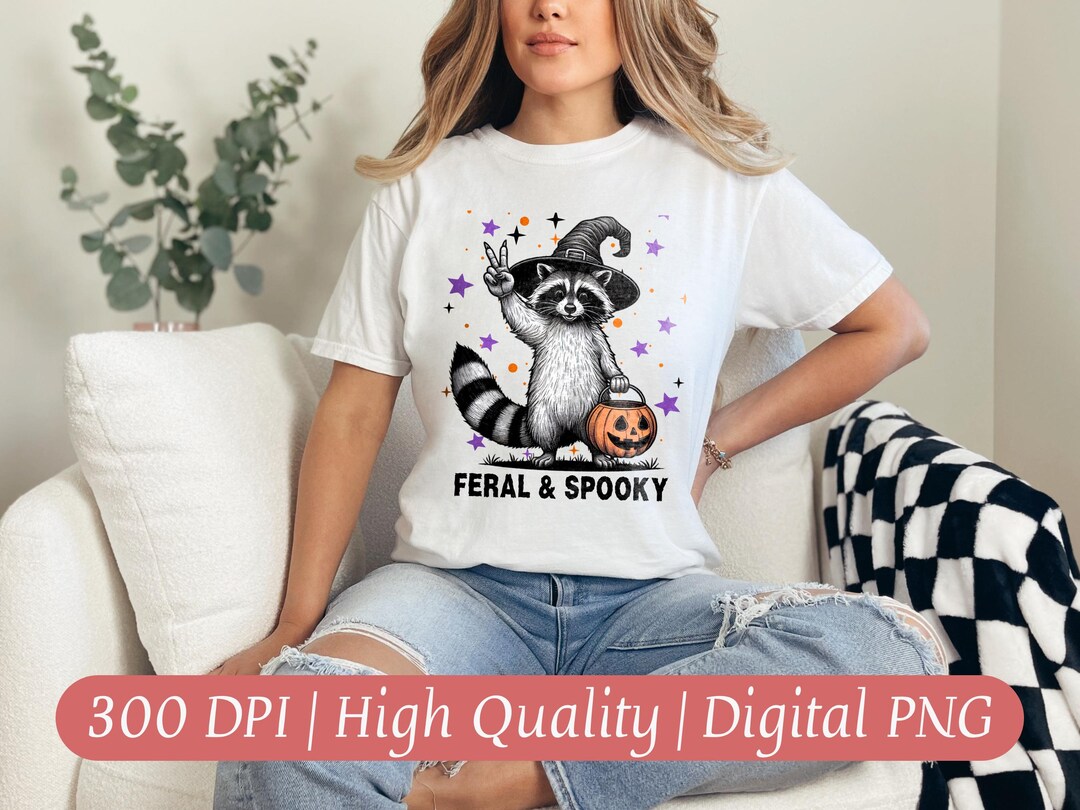 Retro Feral and Spooky Raccoon Png, Halloween Raccoon Png, Creepy Cute ...