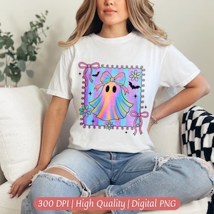 Preppy Halloween Ghost Png, Cute Boo Ghost Coquette Png, Floral Spooky Season Png, Girly Halloween Shirt Design, Spooky Pumpkin Sublimation