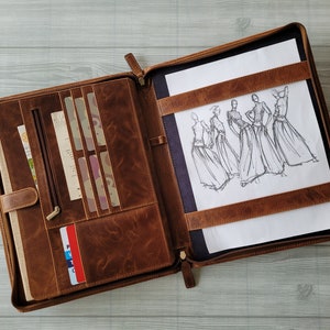 NAME LOGO Engraved Portfolio, Graduation Gift for Him, Gift for Her, Law School graduation gift, Engraved Leather Portfolio with Zipper