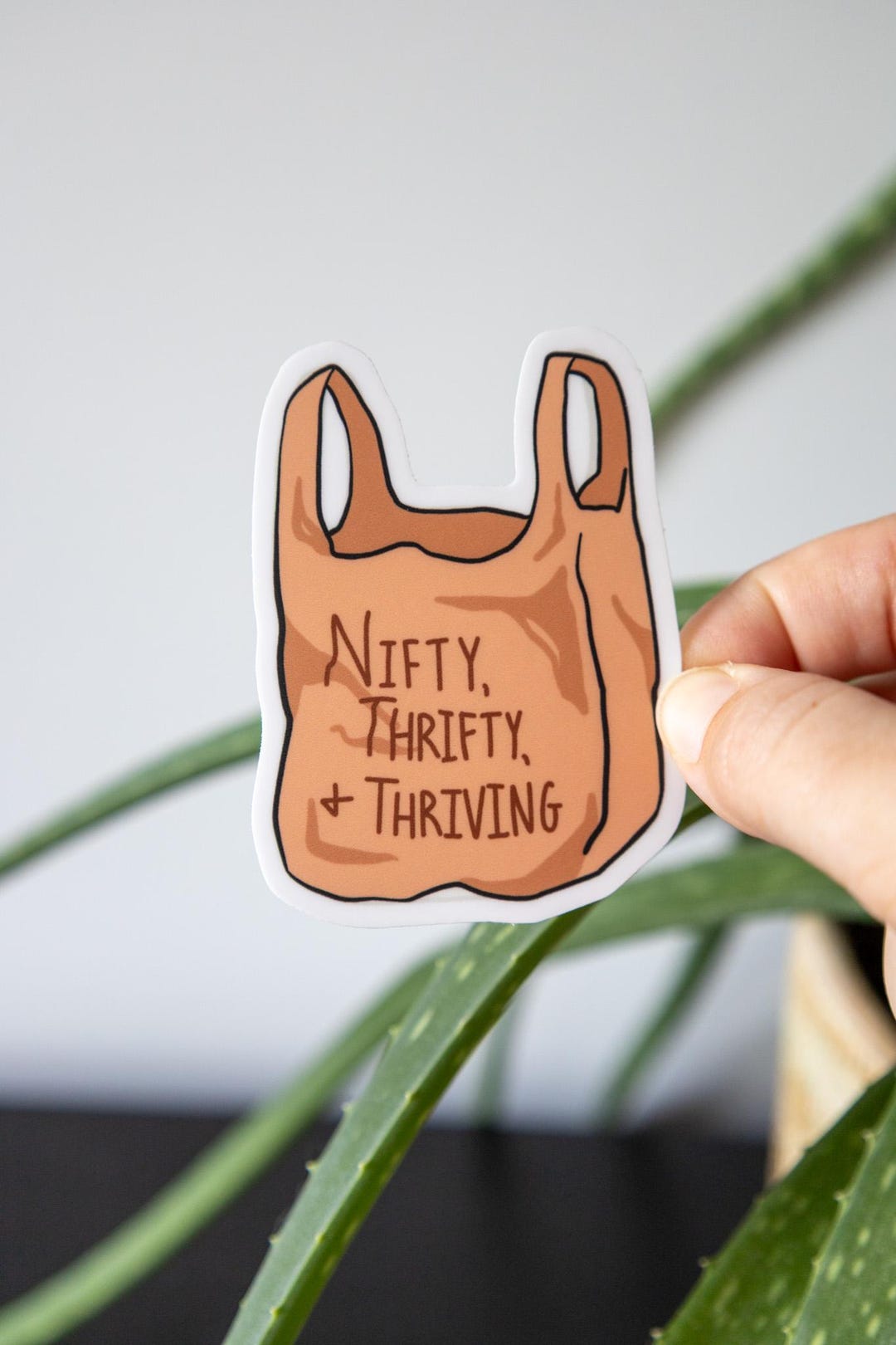 Nifty, Thrifty, and Thriving Sticker | Shopping Bag Vinyl Sticker - Etsy