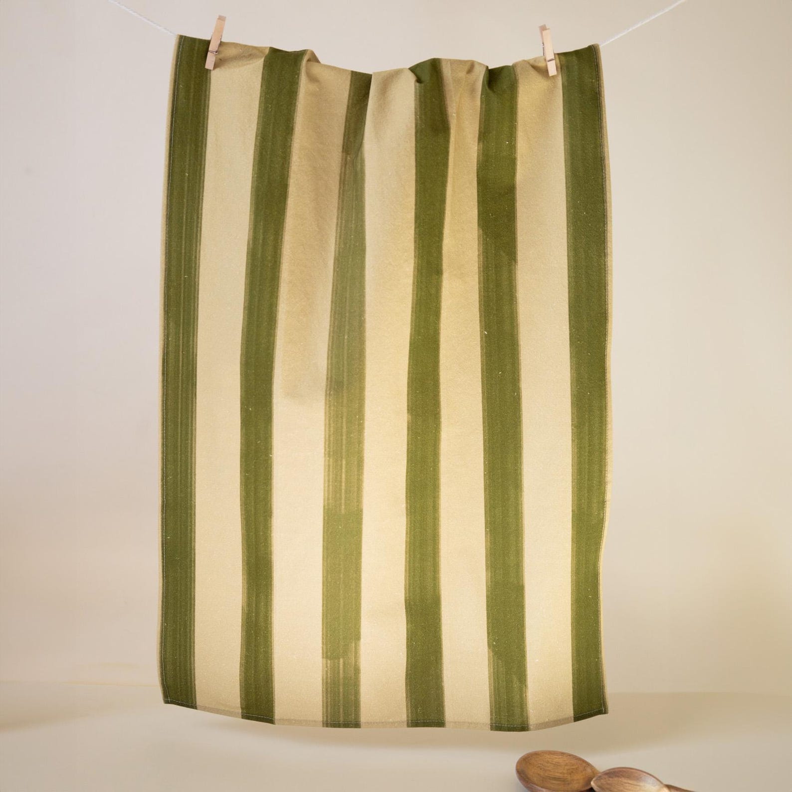 Olive Stripe Tea Towel | 100% cotton