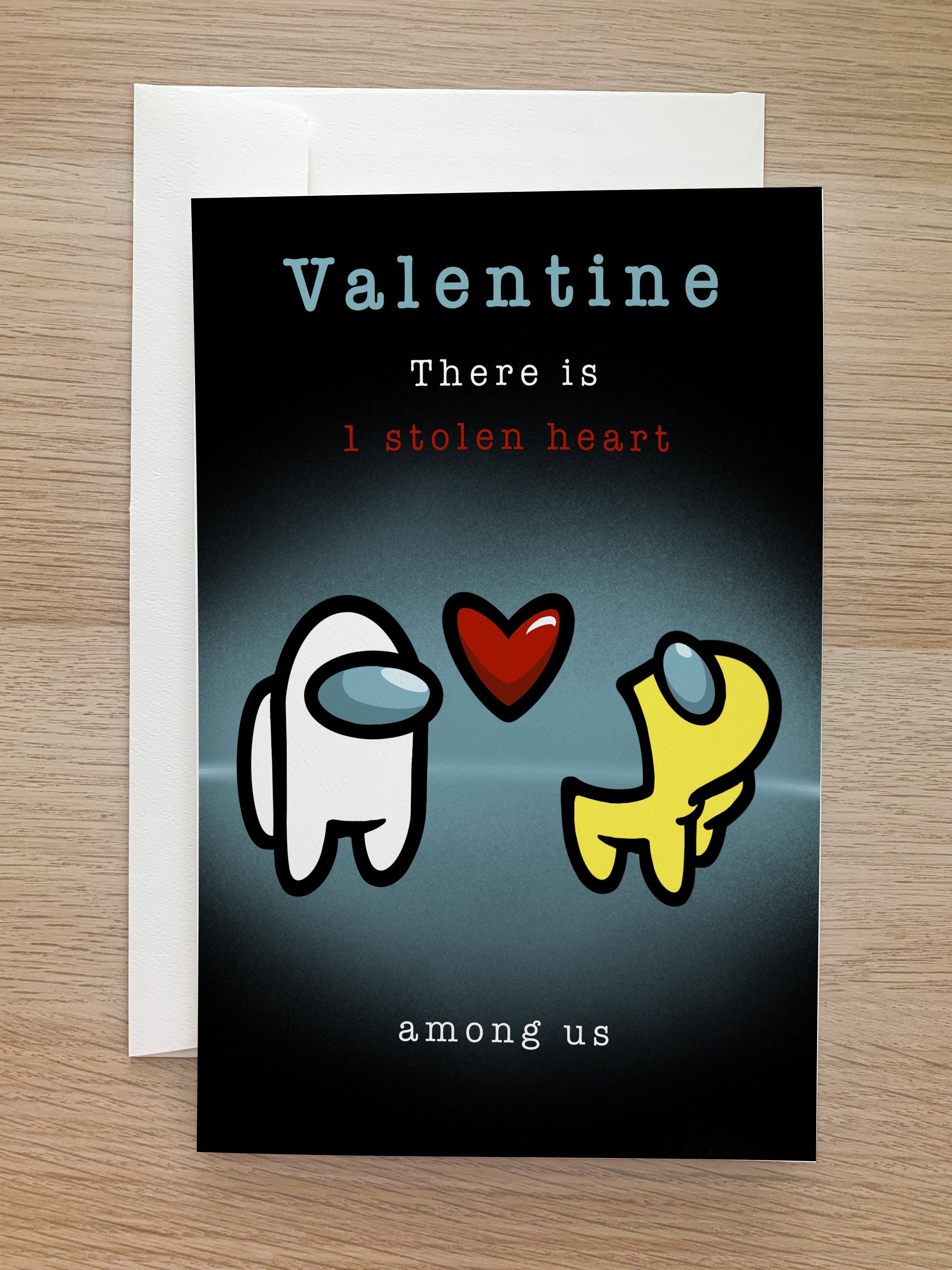 Valentines Day Card Among Us Card Imposter Funny Ts For Etsy