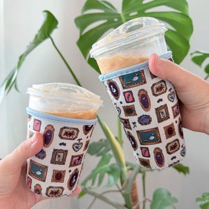 Lucky Duck Drink Sleeve | Iced or hot Coffee Cozie, to-go beverage 16-18 oz and 20-220z, cup accessory, coffee lover, silly goose, vintage