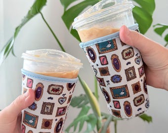 Lucky Duck drinkhoes | IJskoffie of warme koffie Cozie, to-go-drankje 16-18 oz en 20-220z, bekeraccessoire, koffieliefhebber, domme gans, vintage