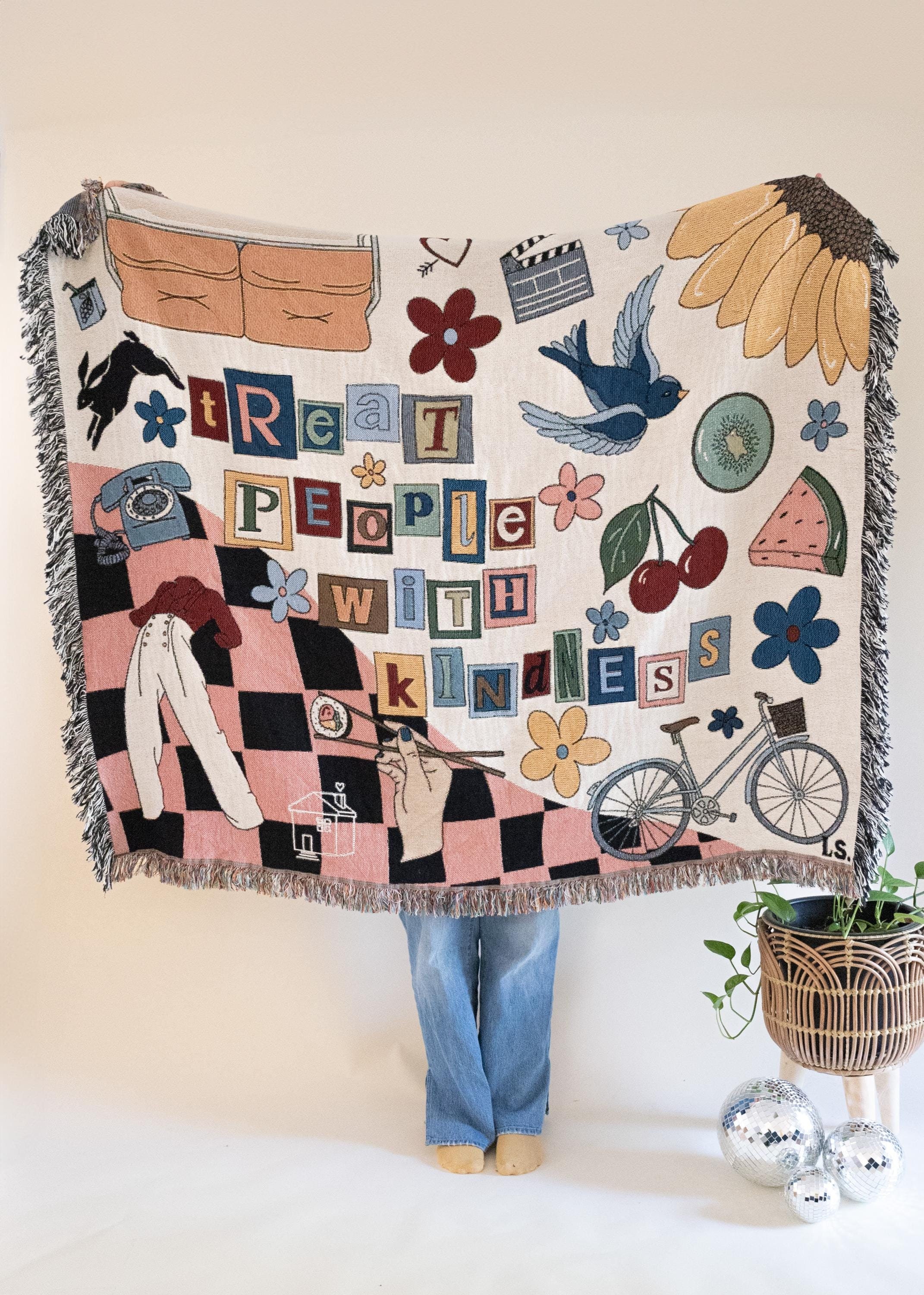 Harry styles treat people with kindness tapestry shop