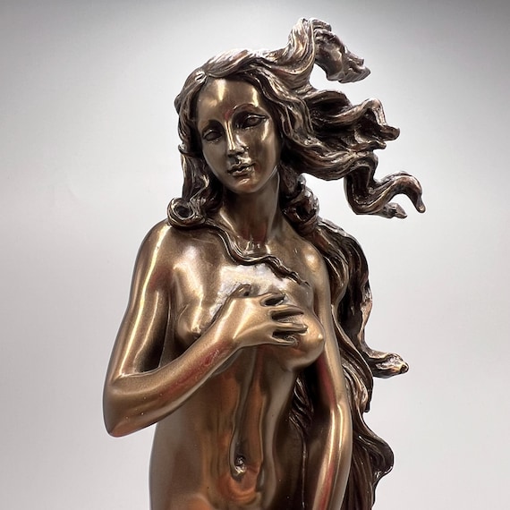 Birth of Venus Statue: Bronze Finish, Italian Goddess Decor (11")
