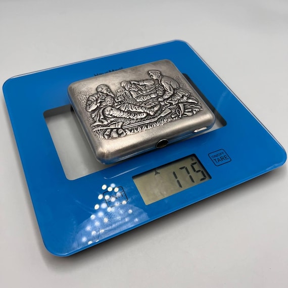 cigarette case scale Fujima Double Sided Leather Warp 100's - Black Scales Mini pocket scale 200/0.01g Cigarette