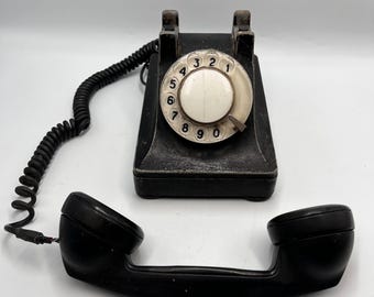 1940s Bell System Rotary Phone | Black Bakelite Western Electric